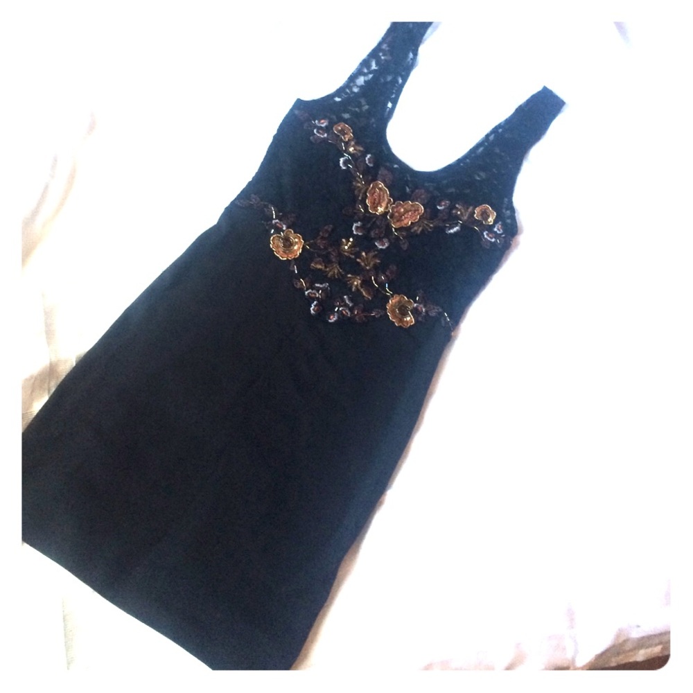 Free people lace beaded Bodycon dress small