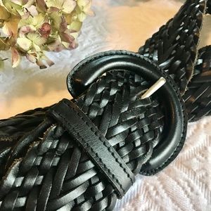 Banana Republic Black Braided Leather Belt