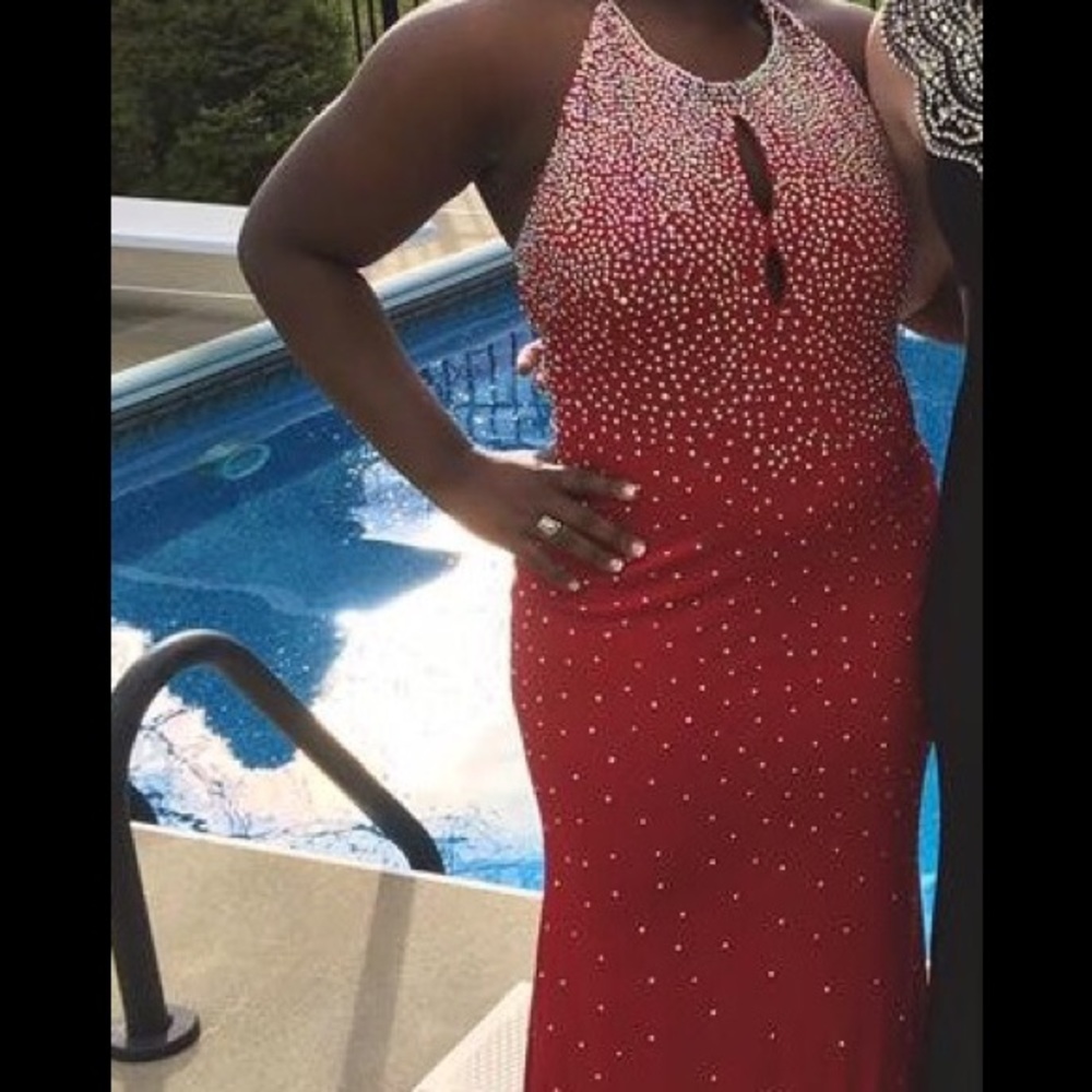Red Jovani Prom Dress Size 10