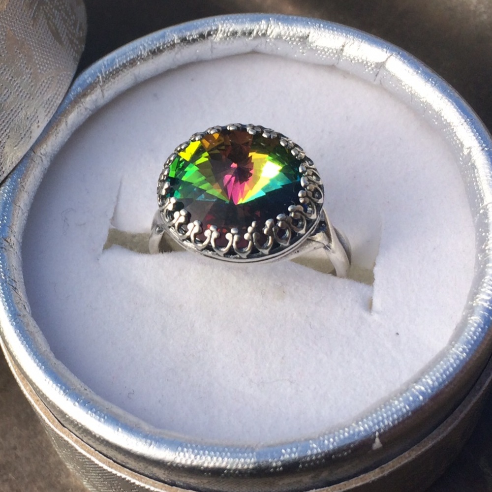 Genuine Swarovski Rainbow Crystal Ring