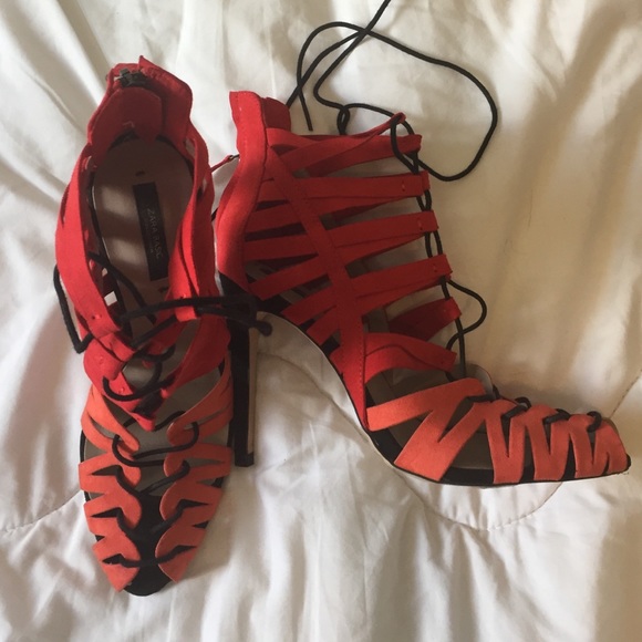 Zara red hombre heels - Picture 2 of 4