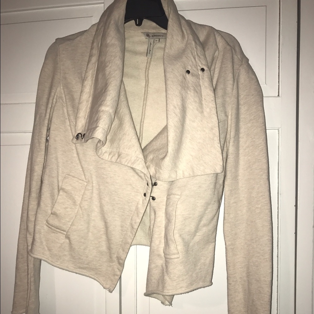 BCBG cream cowl neck sweater. Size M