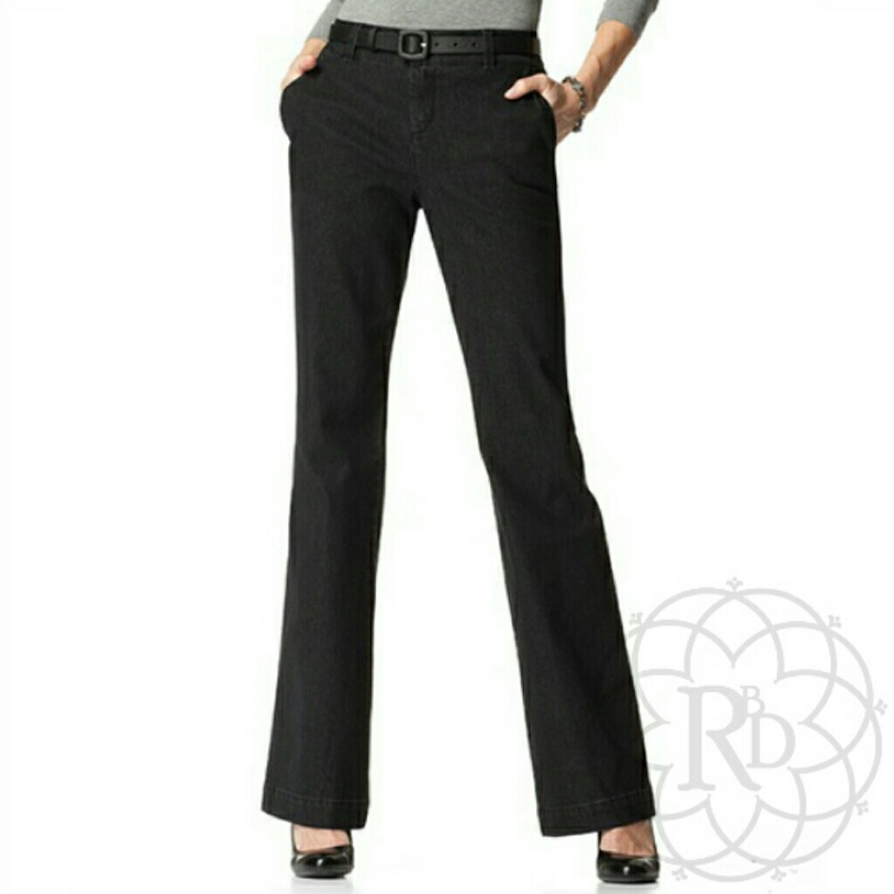 Coldwater Creek Black Denim Trouser Pants