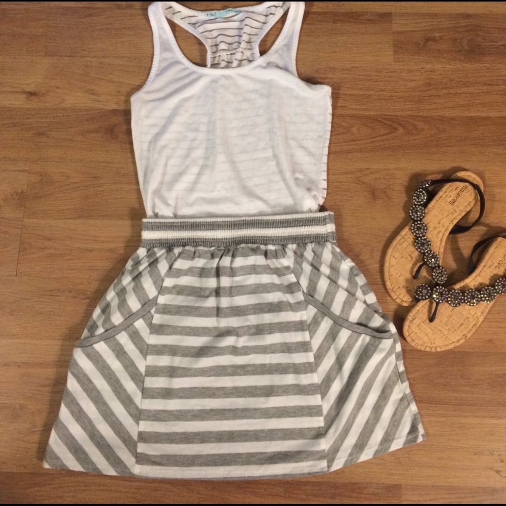 Striped Skirt with Pockets