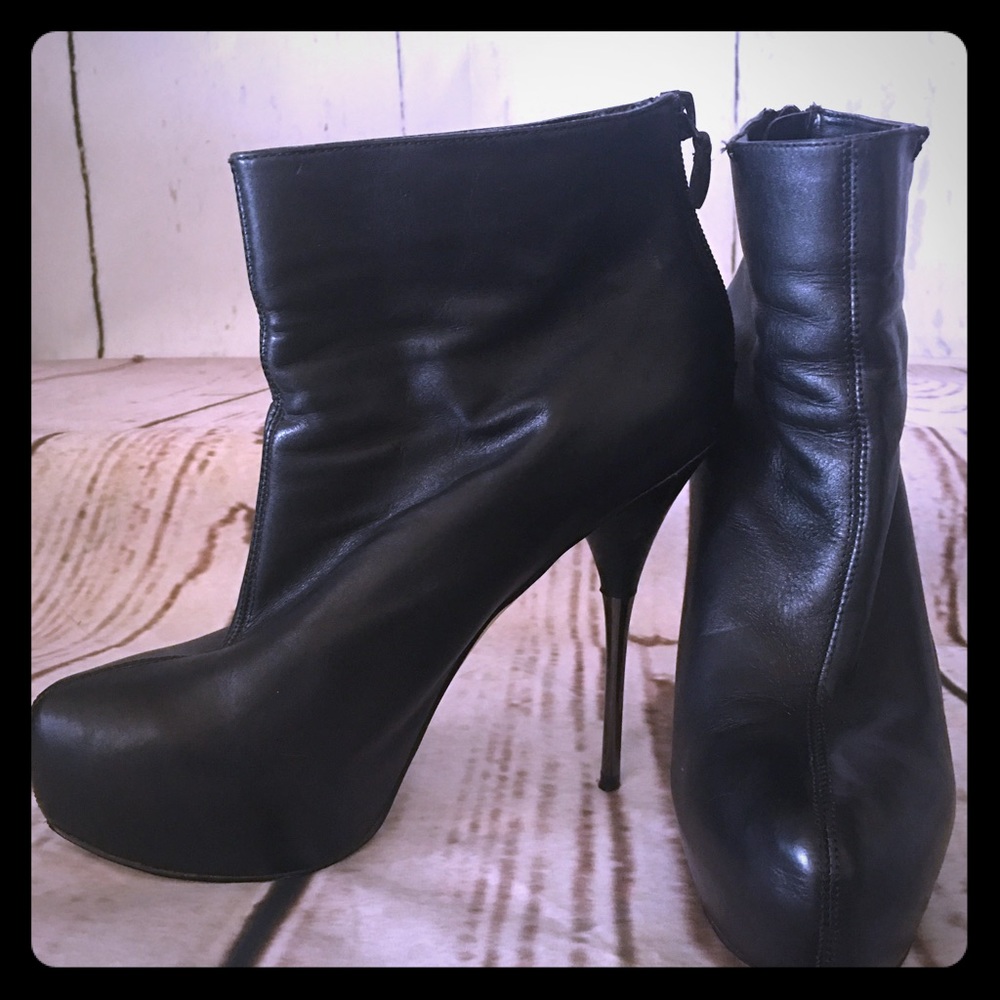 ALDO Steel Stiletto hidden platform ankle boot