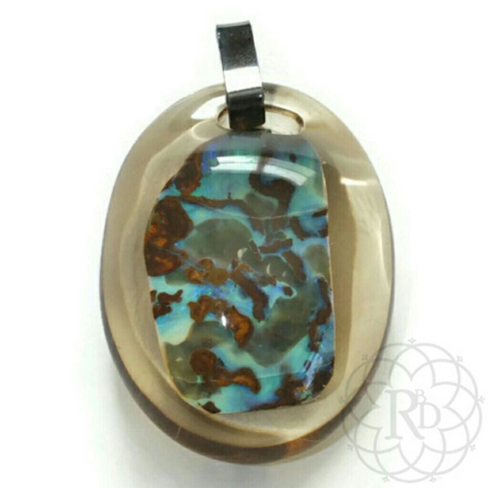 Lrg Vintage Genuine Australian Opal Pendant