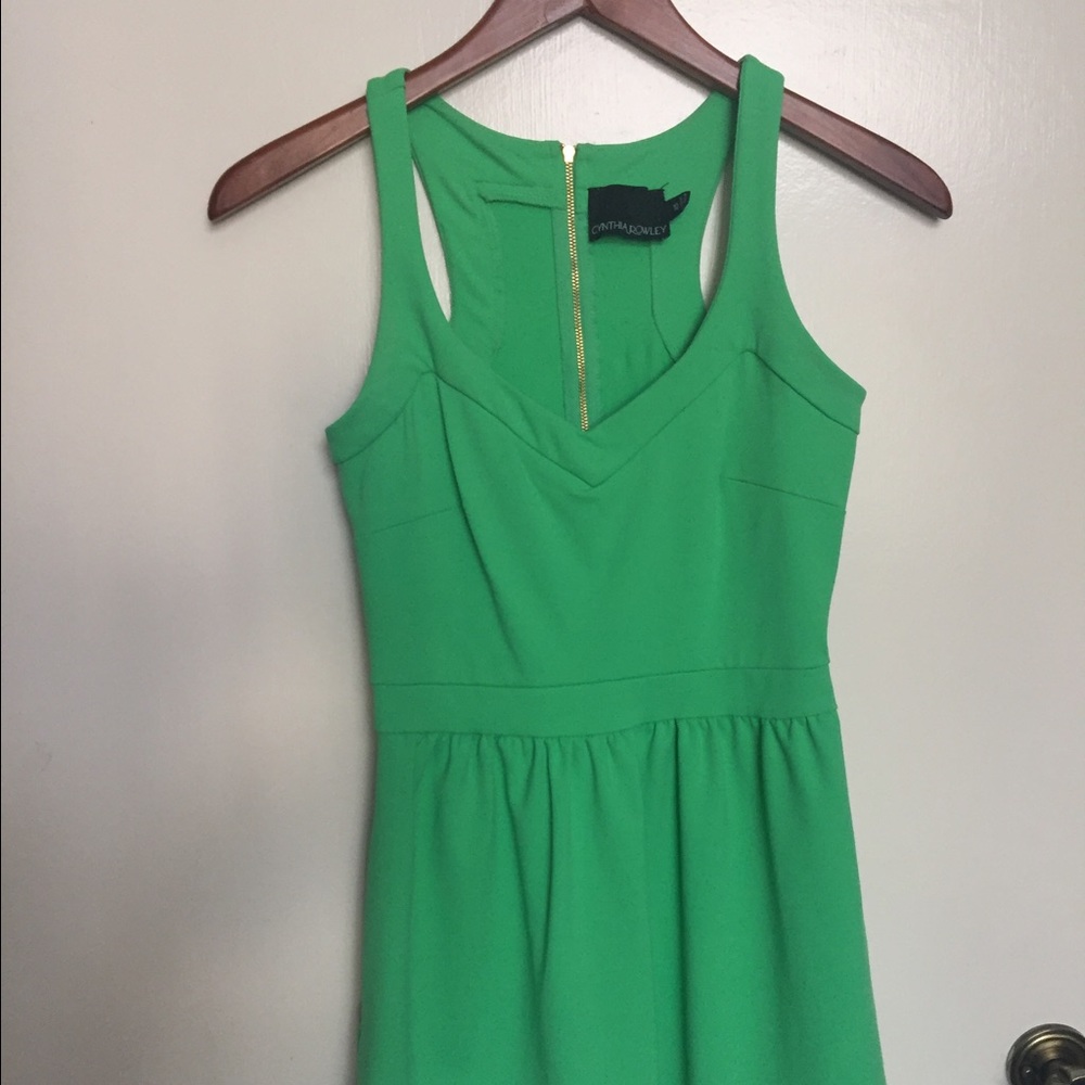 Green fit and flare dress