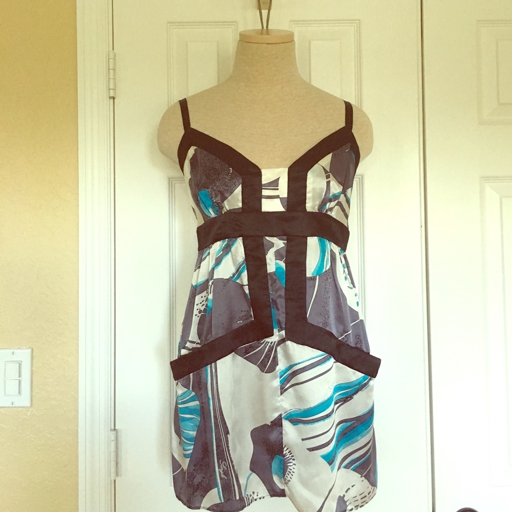 Single Silk multi color Print Cami Top Neiman's
