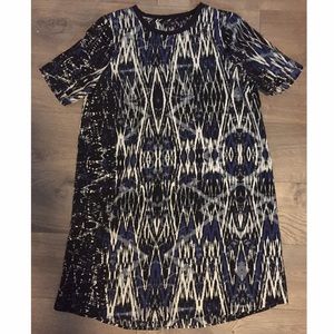 TOPSHOP Mixed Print Short Sleeve Shift Dress