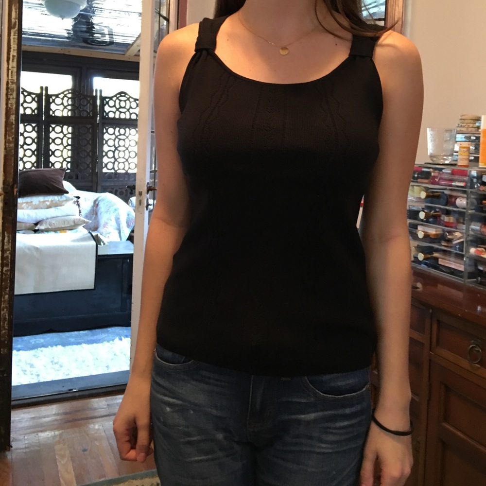 LOFT Black Sleeveless Sweater Shell