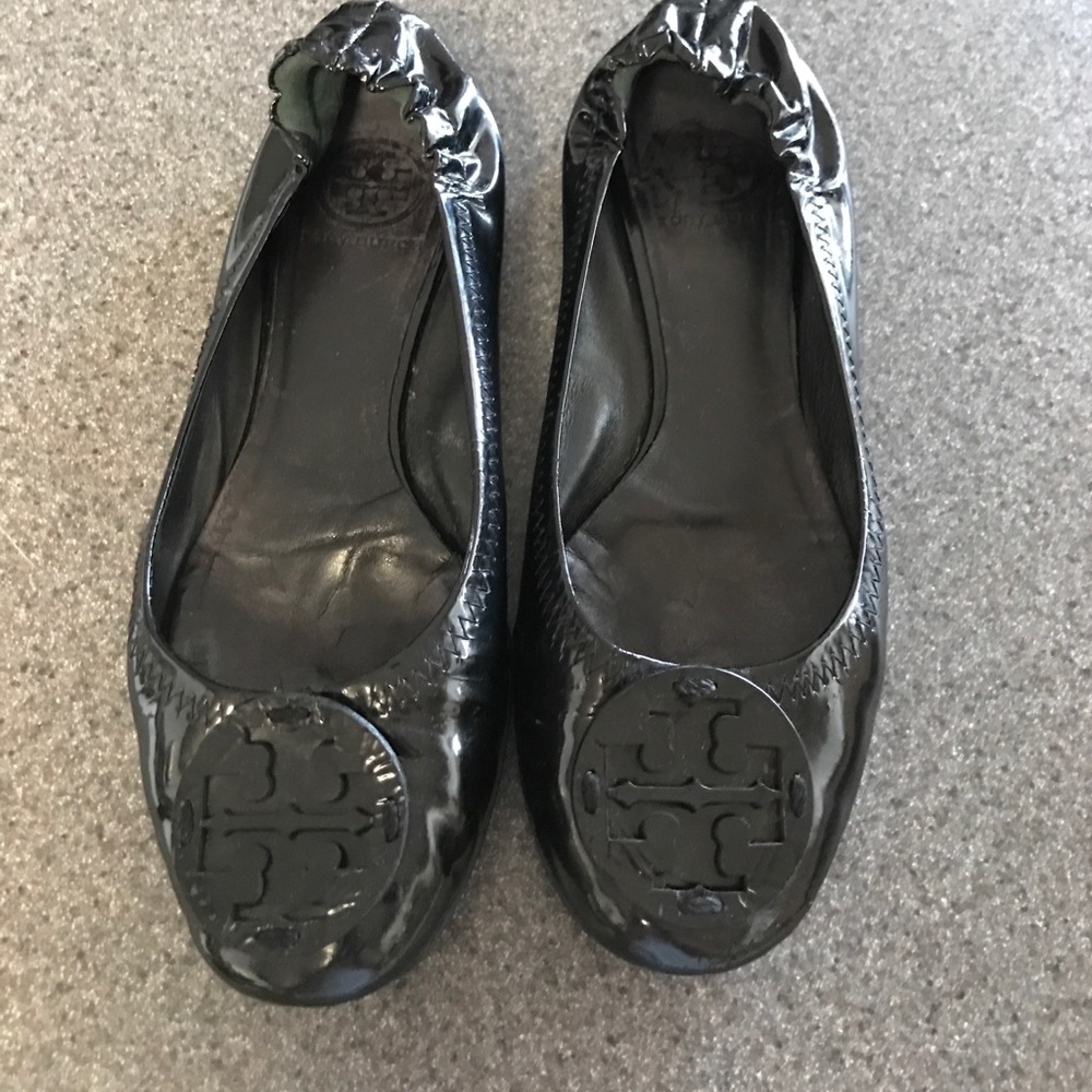 Tory Burch Black Patent Leather Flats