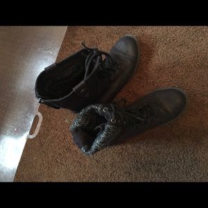 Grunge black boots