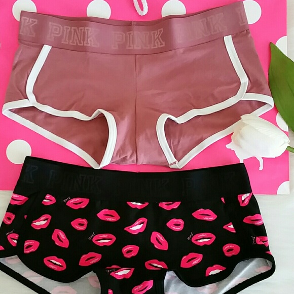 X 2 Nwt Pink Vs logo boyshort size S - Picture 4 of 4
