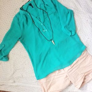 Maurices | Sea Green Henley blouse