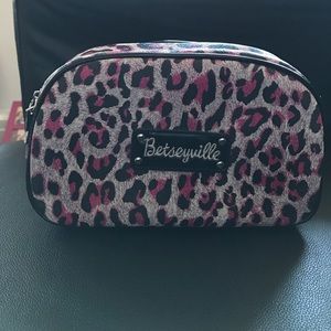 NWOT: Betseyville Pink Leopard Print Cosmetics Bag