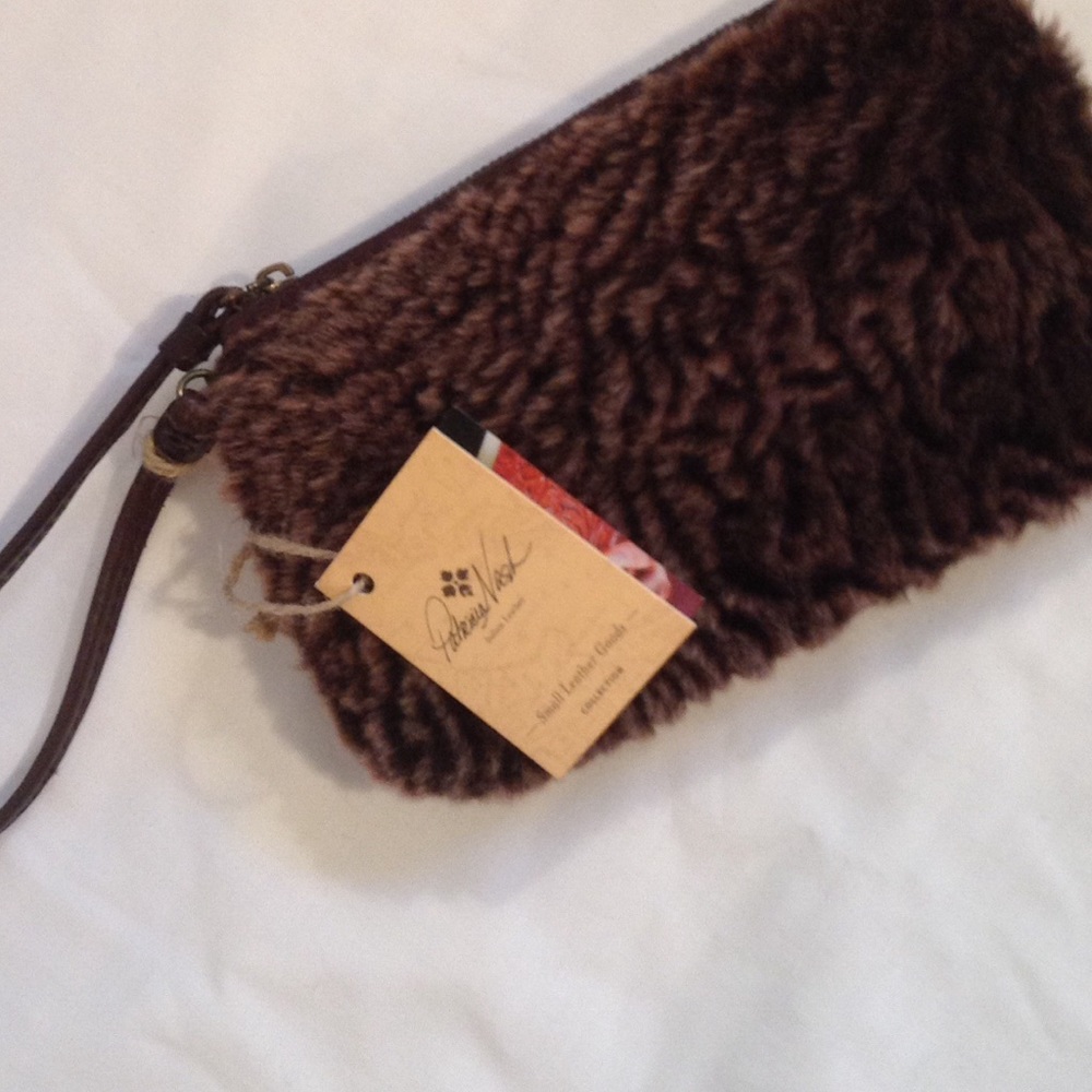 Patricia Nash Wristlet, Sherpa & Leather, NWT