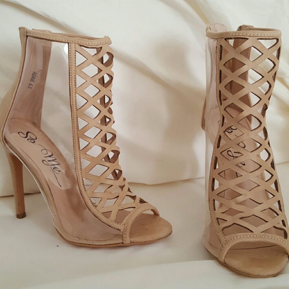 Plastic High Heel Booties