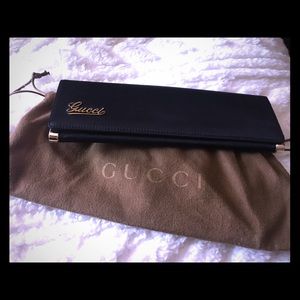Black Satin Authentic Gucci Clutch