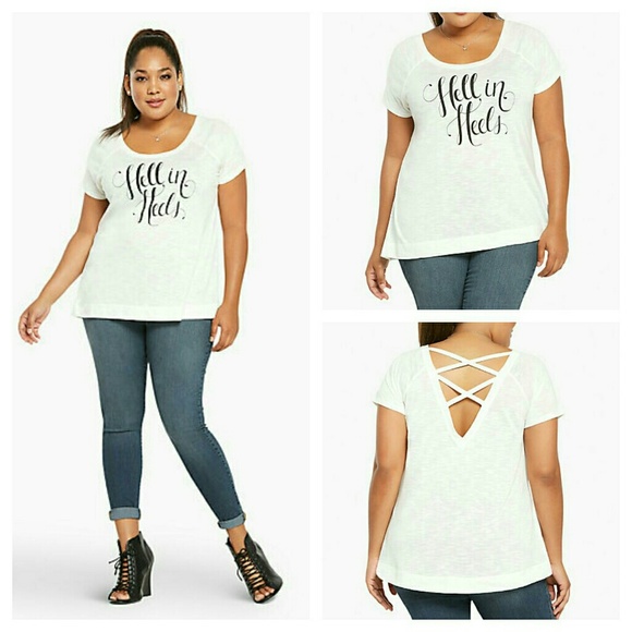 torrid Tops - Torrid Hell In Heels Lattice Tee 2x 18 20 shirt