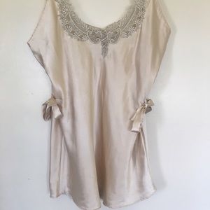Cream Gold Vintage Silk Top Victoria's Secret