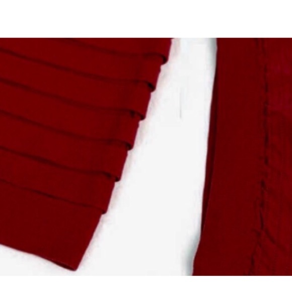 COMFORTABLE STRETCHY FIT BURGUNDY SKIRT - Picture 4 of 4