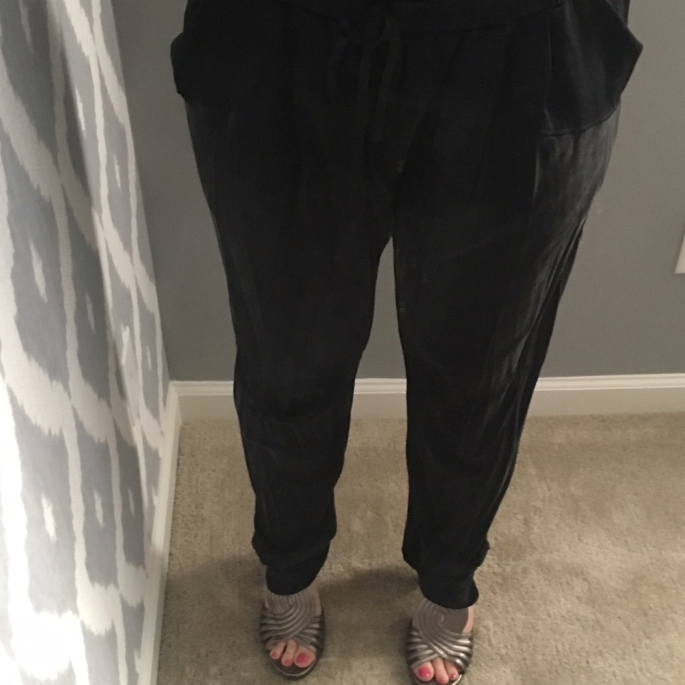 Black pajama style women's jogger pants Size S