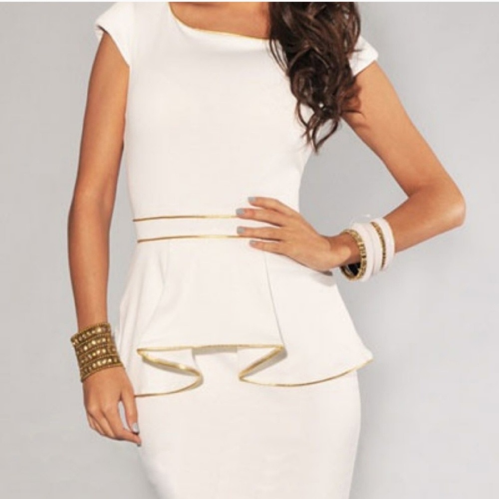NWOT White peplum dress
