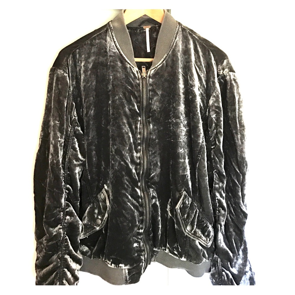 Free People Velvet Bomber Jacket Holiday 2016