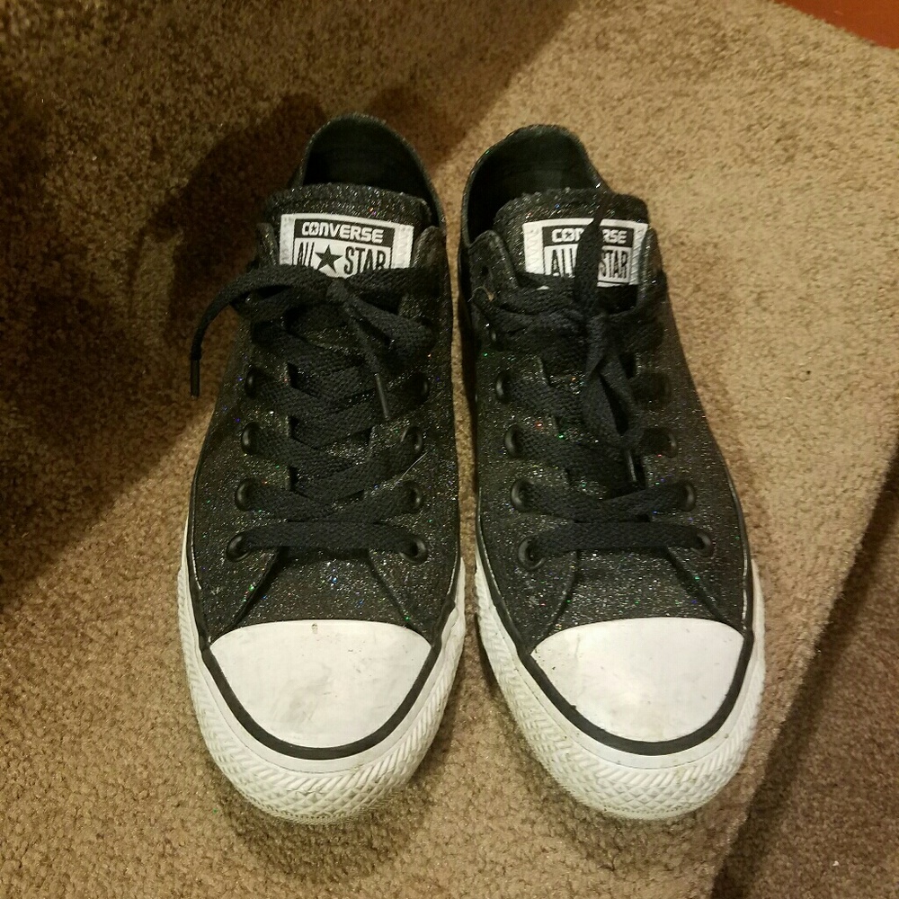 black sparkly converse