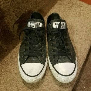 black sparkly converse