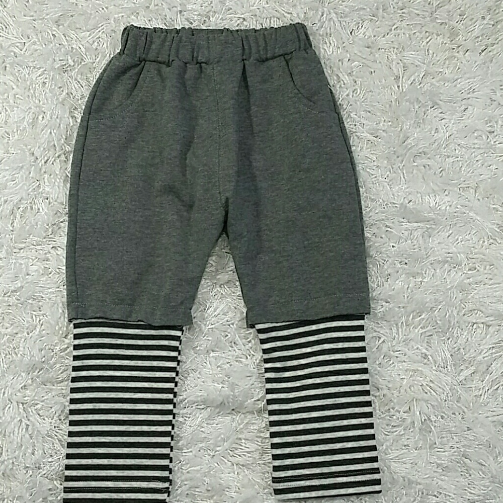 Gray stripes sweatpants. Kids