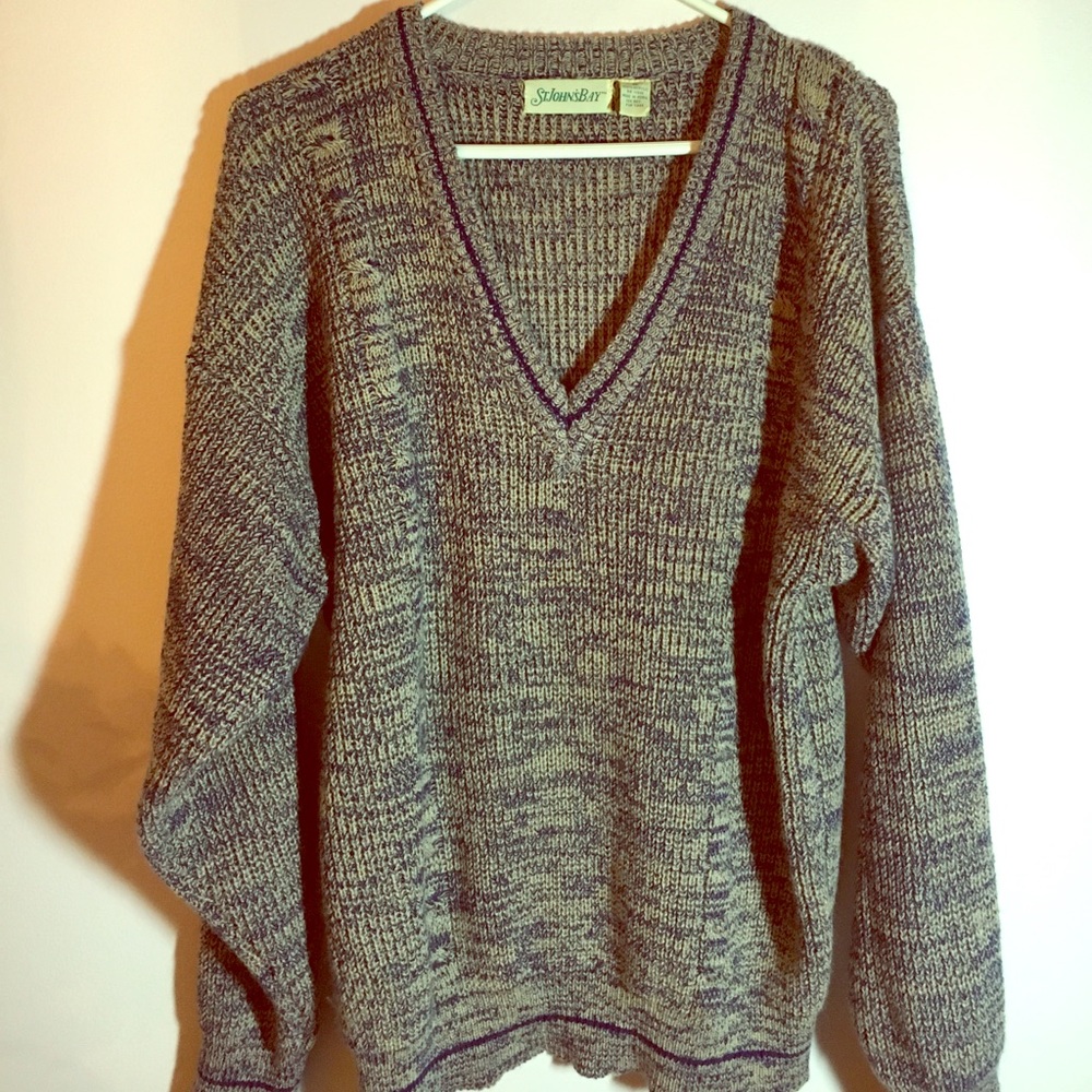 Blue and tan v-neck sweater. Size XL