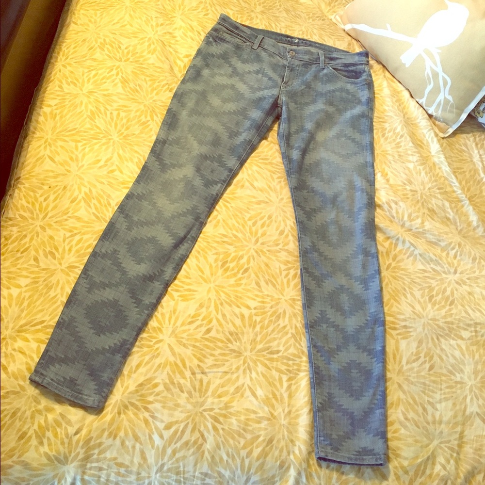 7 For All Mankind The Skinny Jean Aztec Print