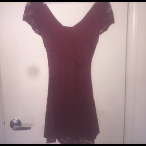 Rose floral red dress