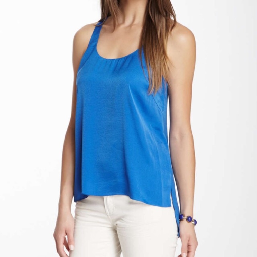 BCBGMaxAzria sz L Edita Twist Back hi/lo Tank