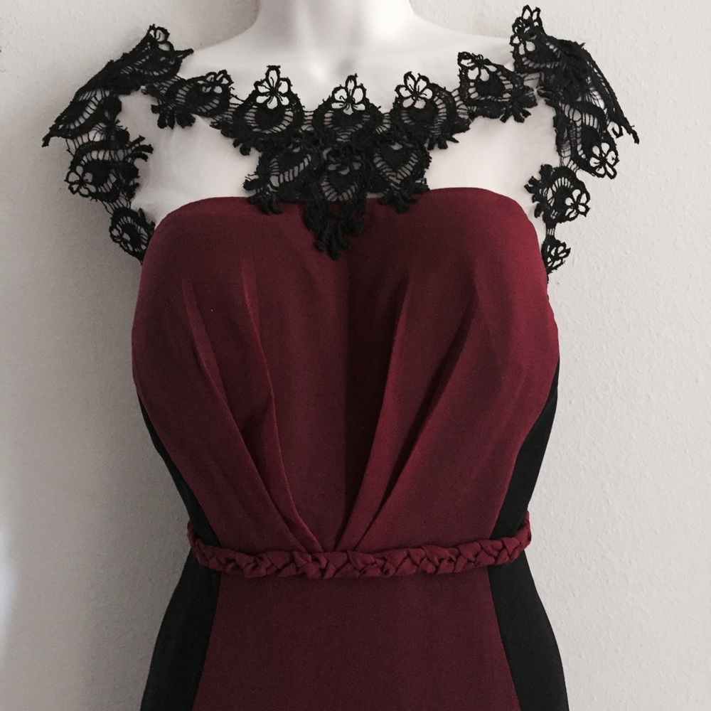 Deep Red and Lace Formal Gown