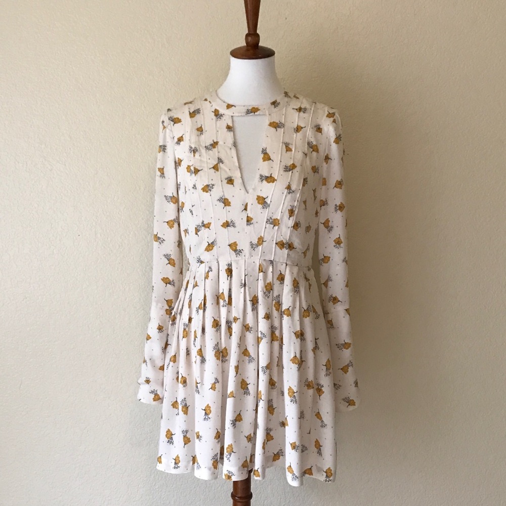 Free People Tegan Printed Cutout Mini Dress Sz 4,6 - Picture 3 of 8