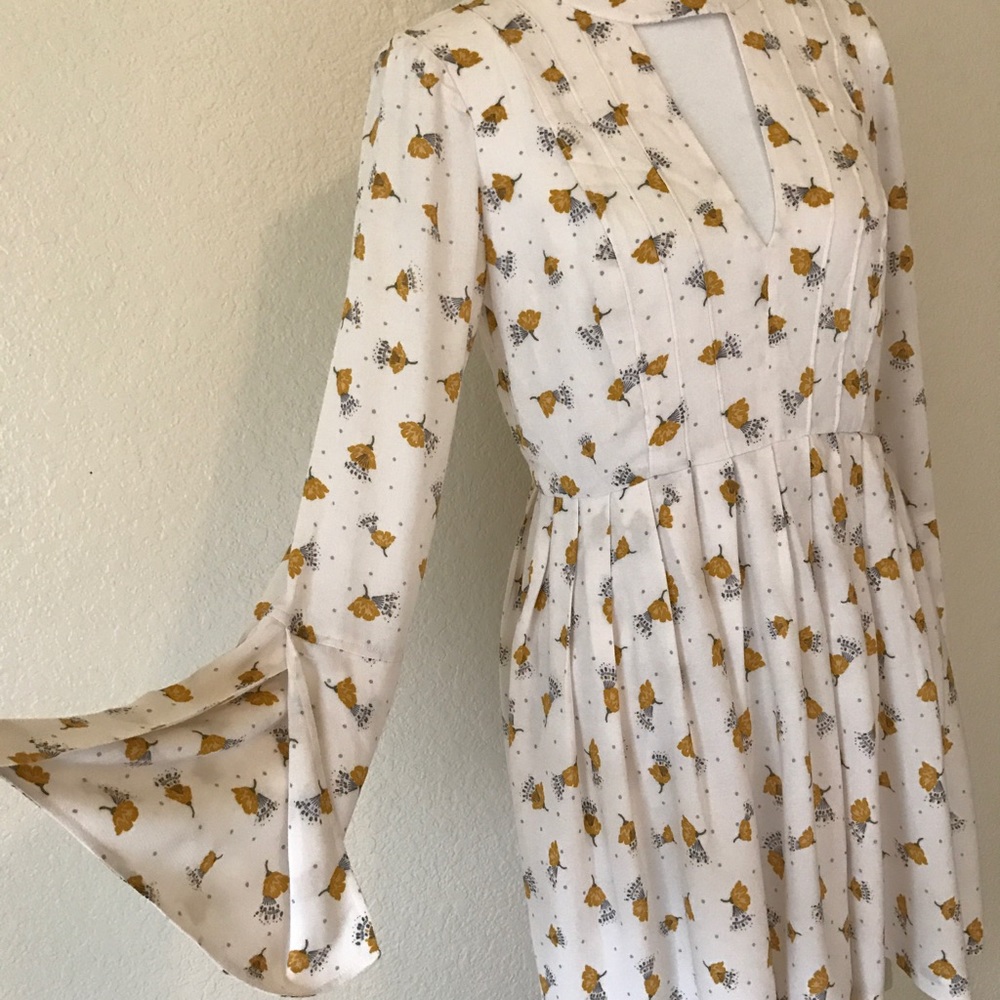 Free People Tegan Printed Cutout Mini Dress Sz 4,6 - Picture 6 of 8