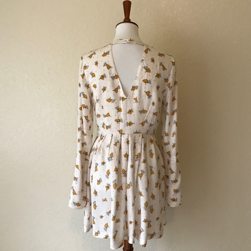 Free People Tegan Printed Cutout Mini Dress Sz 4,6 - Picture 7 of 8