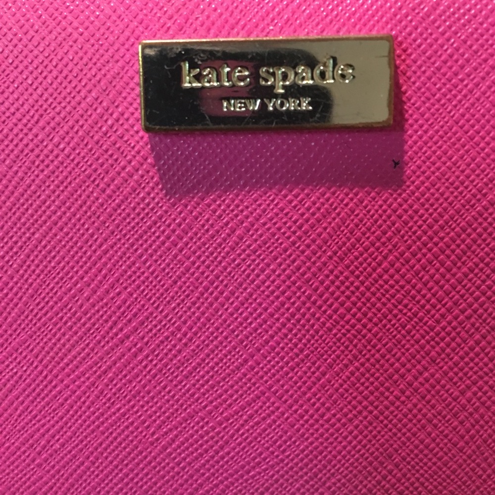 Kate Spade hot pink leather wallet GUC