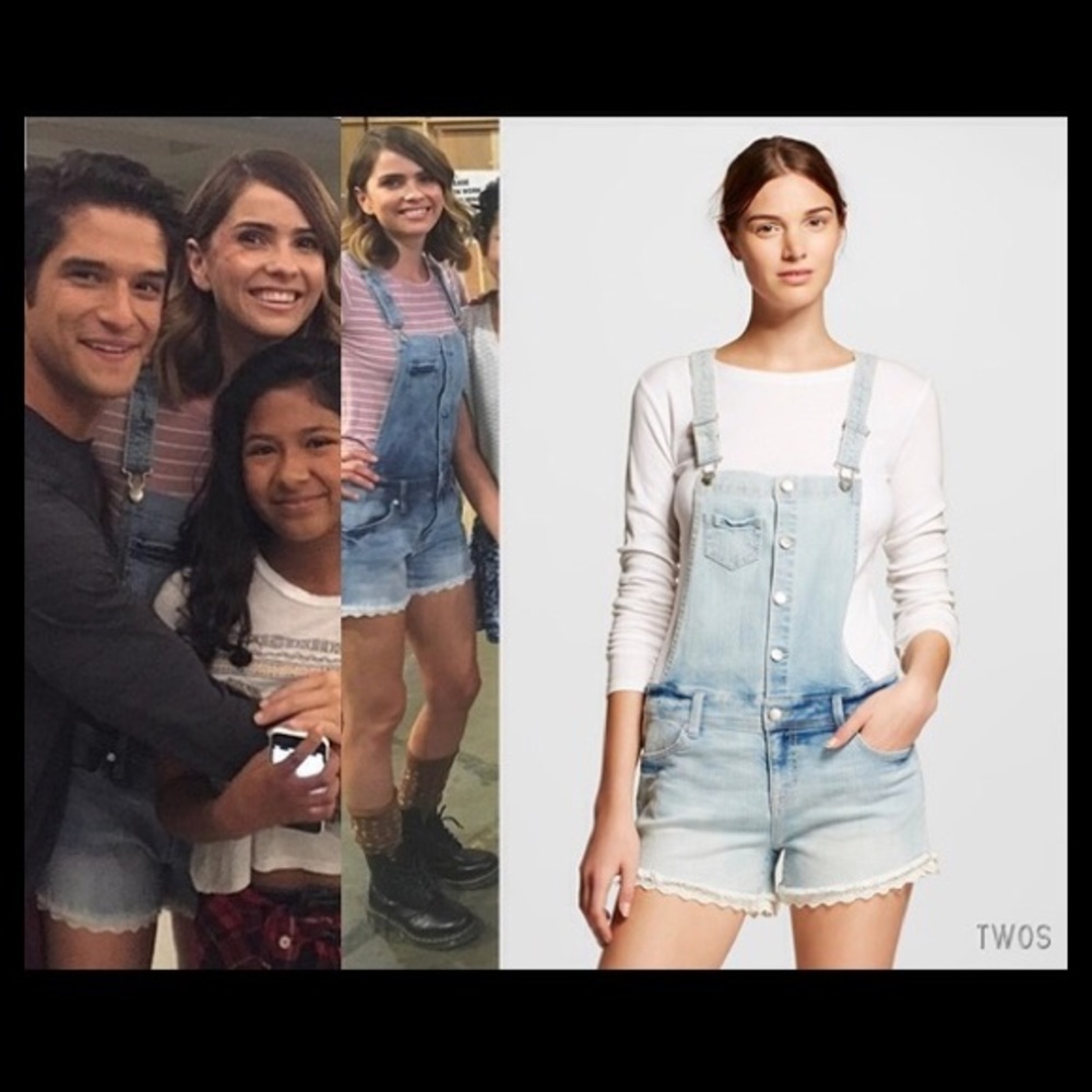 Teen Wolf Mossimo Acid Wash Overall Shorts