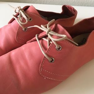 Leather mango colored lace ups