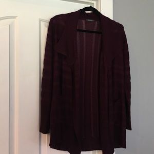 Burgundy/Purplish Daisy Fuentes Open Cardigan XL