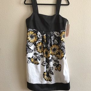 Yellow and Black Floral Dress