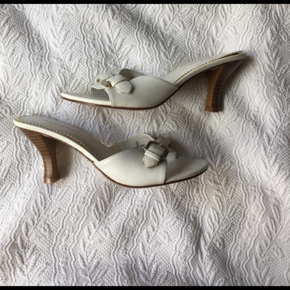 Never worn white heels