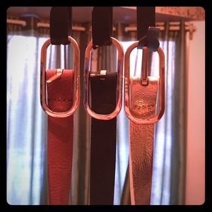 Three reversible plus size belts