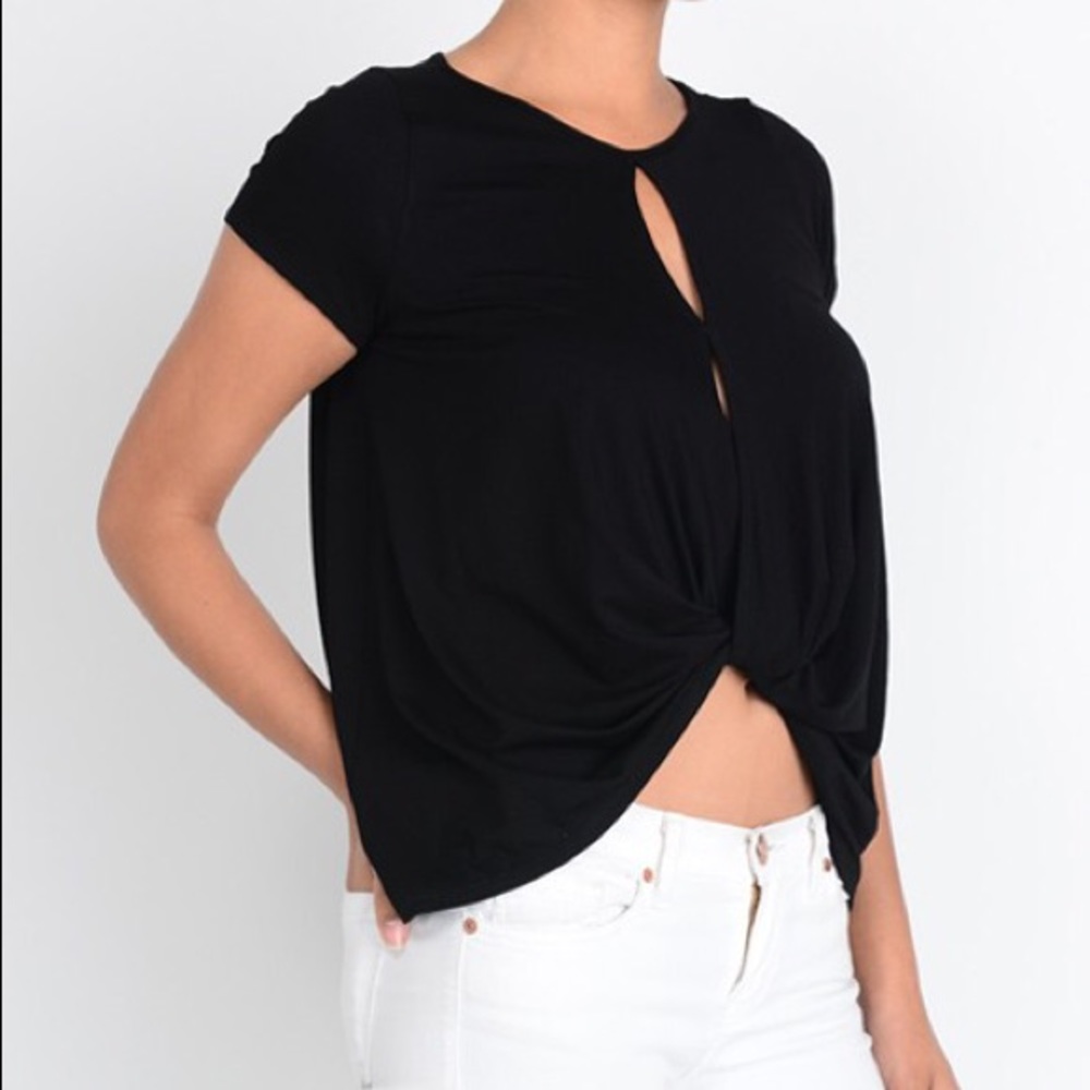 Black Knotted Tee - Picture 4 of 4