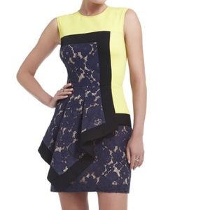 BCBGMAXAZARIA Sleeveless Asymmetrical Peplum Dress