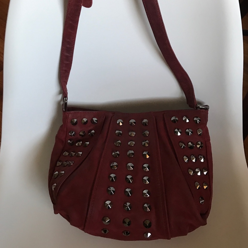 Treesje Burgundy Studded Crossbody