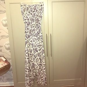 Strapless silk romper